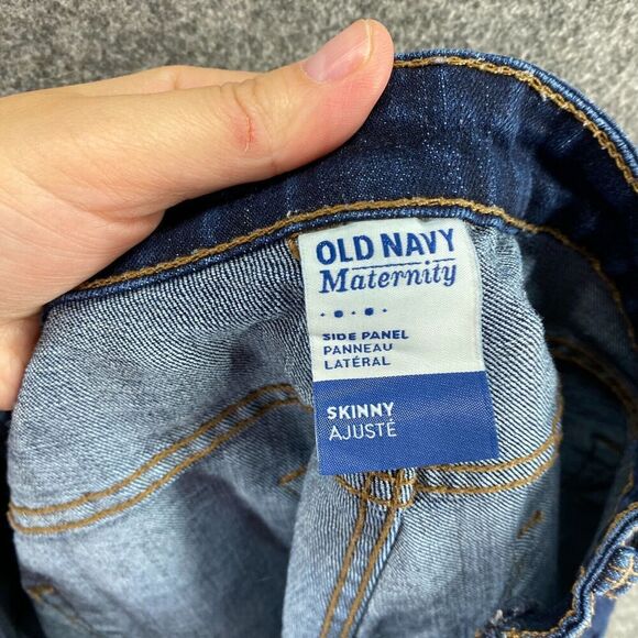 Old Navy Maternity Jeans Women 4 Blue Denim Dark Wash Skinny Low Rise Pockets - Picture 8 of 10